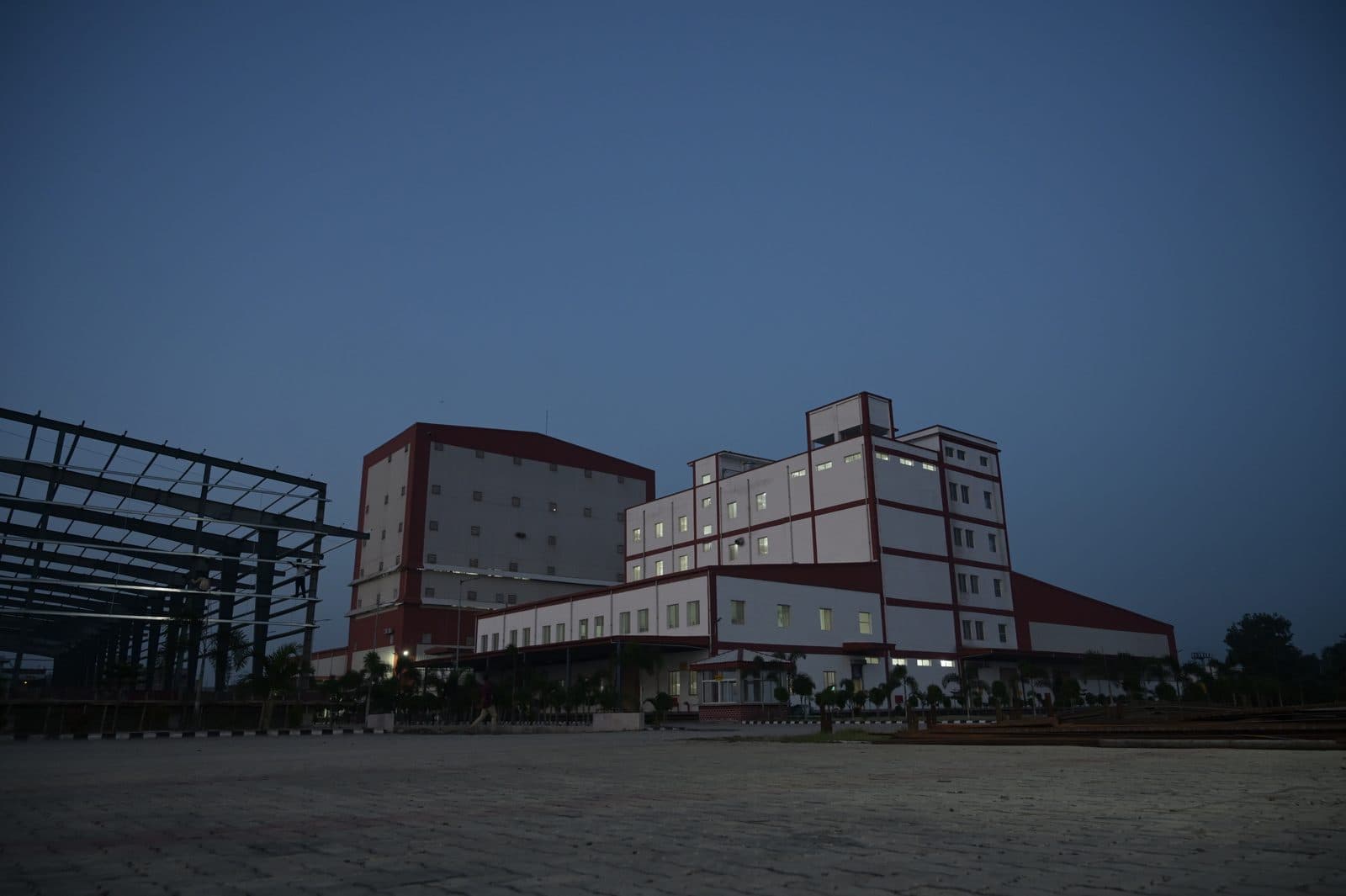 State-of-the-art milling facility at dusk